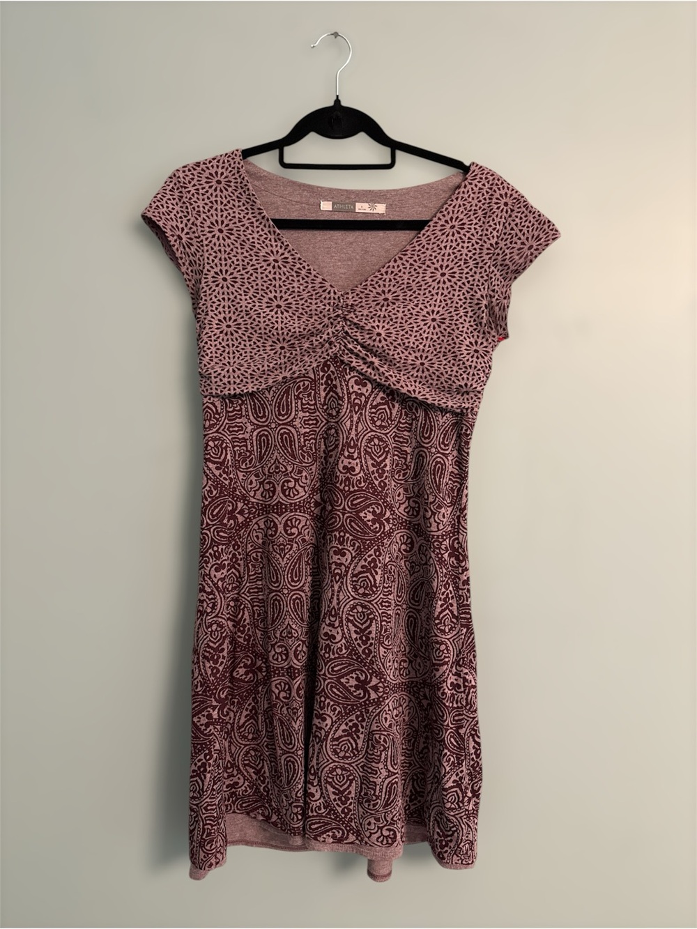 Athleta Mauve Paisley & Geometric Midi Dress